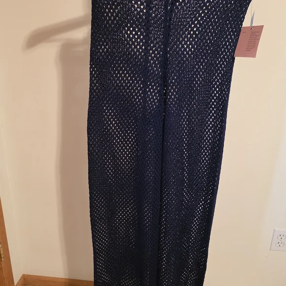 Shade & Shore Navy Crochet Maxi Cover-Up - Picture 4 of 4